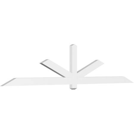 Ekena Millwork Kennewick Architectural Grade PVC Gable Bracket, 108"W x 22 1/2"H x 2"D x 4"F, 5/12 Pitch GBP108X23X0204KEN00